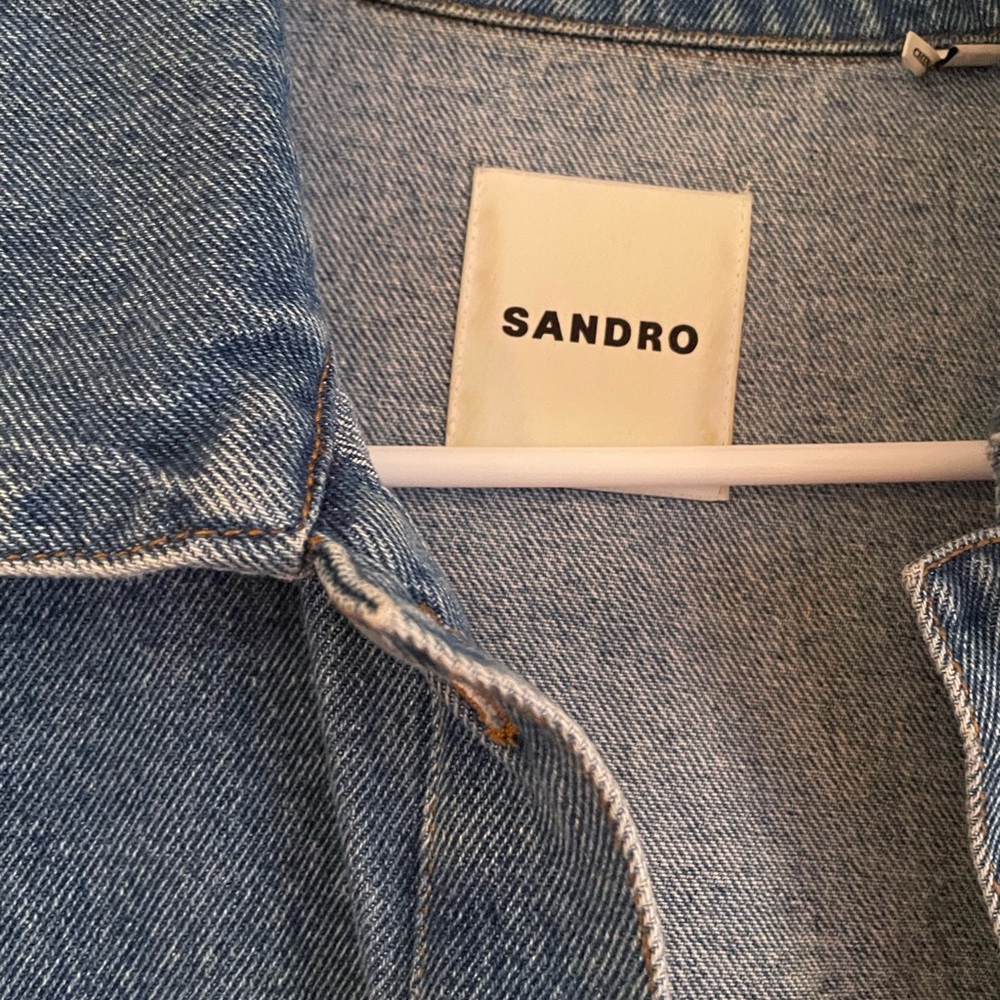 Sandro Augustine Oversized Denim Jacket -Size 0 - image 4
